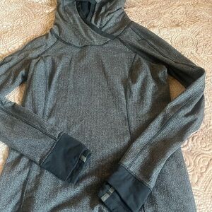 Lululemon scuba pull on hoodie jacket .Black and Gray Cowl Neck Jacket EUC sz10